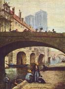 Honore Daumier Der Kunstler vor Notre Dame oil painting